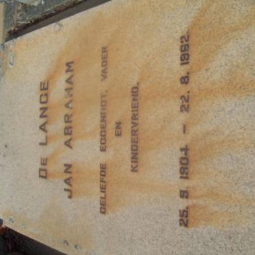 LANGE Jan Abraham, de 1904-1962