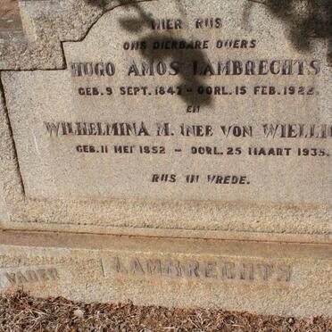 LAMBRECHTS Hugo Amos 1847-1922 &amp; Wilhelmina M. von WIELLIGH 1852-1935