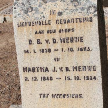 MERWE D.B., v.d. 1838-1883 &amp; Martha J. 1846-1924