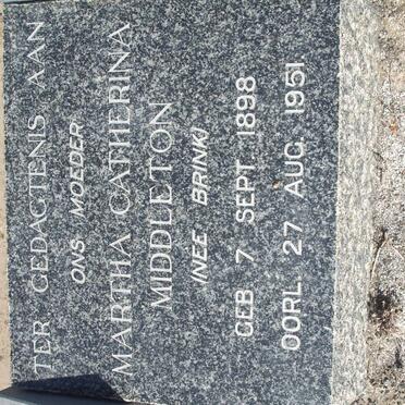 MIDDLETON Edward Marsh 1900-1987 &amp; Martha Catherina BRINK 1898-1951 :: STRYDOM James Brink 1967-1989