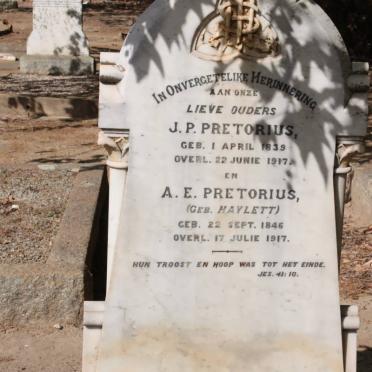 PRETORIUS J.P. 1839-1917 &amp; A.E. HAYLETT 1846-1917