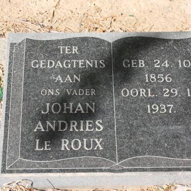 ROUX Johan Andries, Le 1856-1937