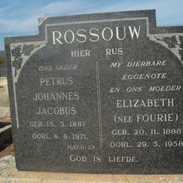 ROSSOUW Petrus Johannes Jacobus 1887-1971 &amp; Elizabeth FOURIE 1888-1958