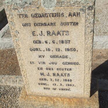 RAATS E.J. 1857-1950 :: RAATS M.J. 1868-1957