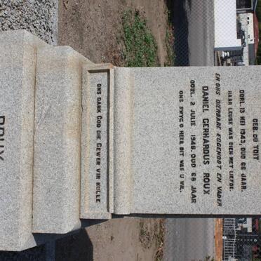 ROUX Daniel Gerhardus -1946 &amp; Maria Catharina DU TOIT -1943