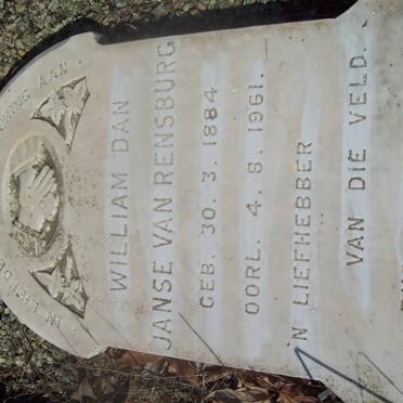 RENSBURG William Dan, Janse van 1884-1961