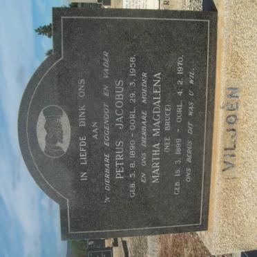 VILJOEN Petrus Jacobus 1890-1958 &amp; Martha Magdalena BRUCE 1899-1970