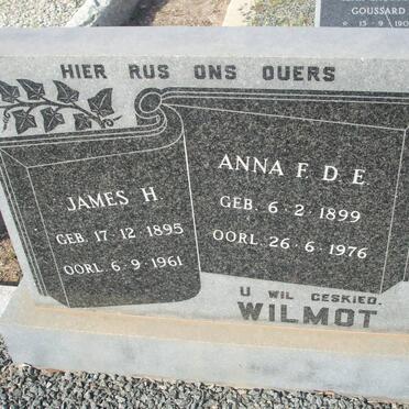 WILMOT James H. 1895-1961 &amp; Anna F.D.E. 1899-1976