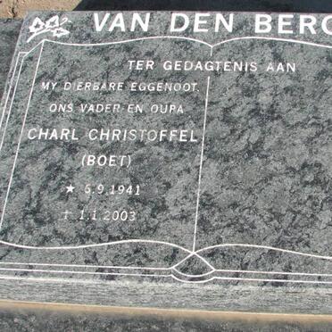BERG Charl Christoffel, van den 1941-2003