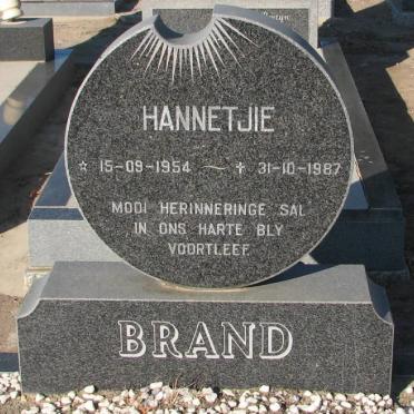 BRAND Hannetjie 1954-1987