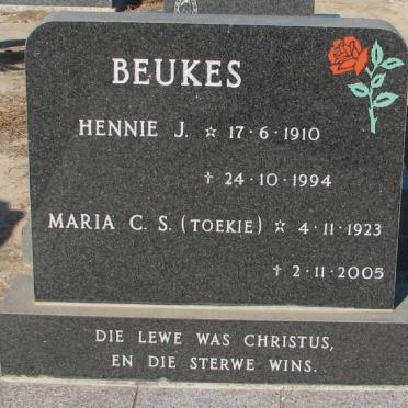 BEUKES Hennie J. 1910-1994 &amp; Maria C.S. 1923-2005