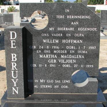 BRUYN Willem Hoffman, de 1916-1987 &amp; Martha Magdalena VILJOEN 1911-1999