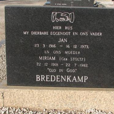 BREDENKAMP Jan 1916-1973 &amp; Miriam STOLTZ 1918-1982