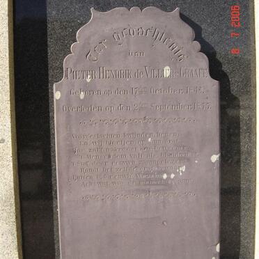 GRAAFF Pieter Hendrik, de Villiers 1846-1877