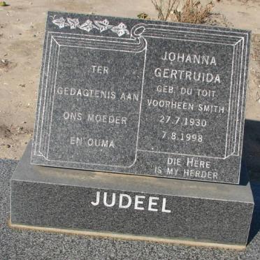 JUDEEL Johanna Gertruida voorheen SMITH nee du TOIT 1930-1998