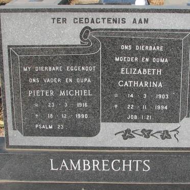 LAMBRECHTS Pieter Michiel 1916-1990 &amp; Elizabeth Catharina 1903-1994
