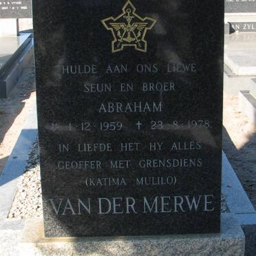 MERWE Abraham, van der 1959-1978