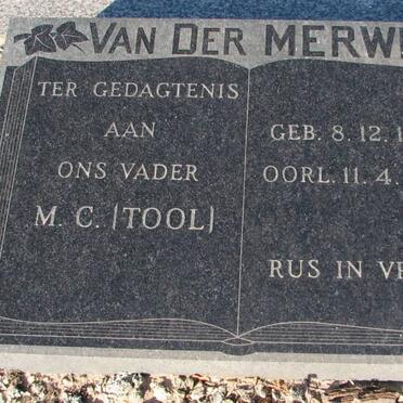 MERWE M.C., van der 1902-1974
