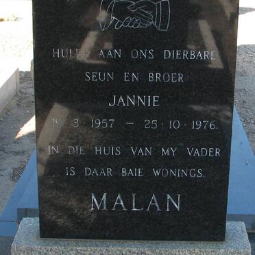 MALAN Jannie 1957-1976
