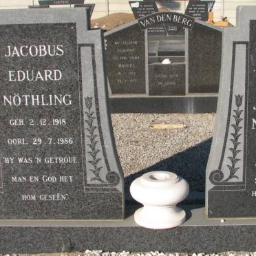 NOTHLING Jacobus Eduard 1915-1986 &amp; Jeanette 1923-1976
