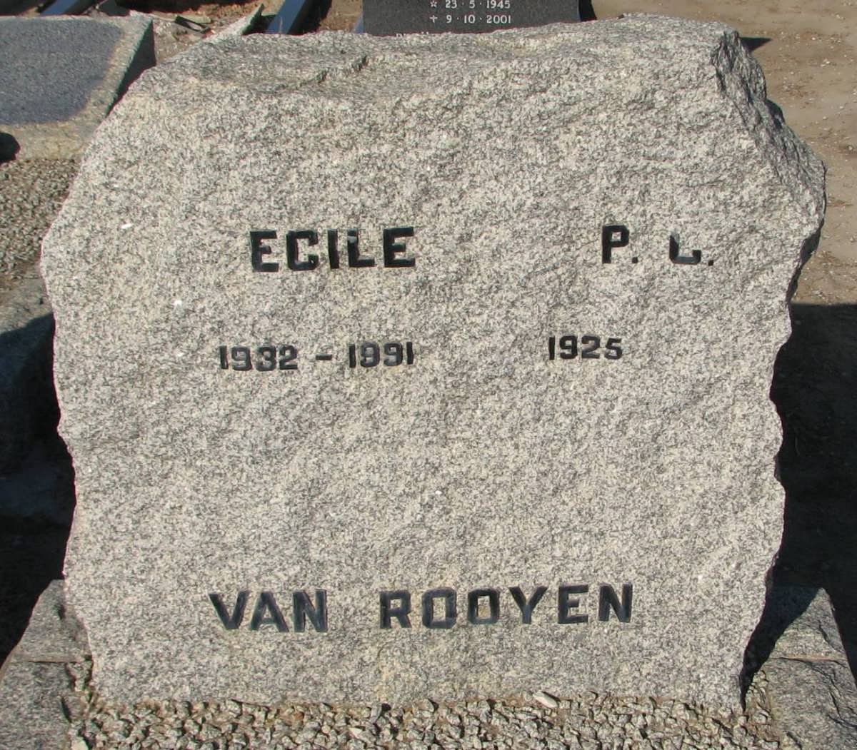 ROOYEN P.C., van 1925- &amp; Ecile 1932-1991