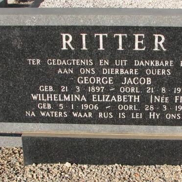 RITTER George Jacob 1897-1974 &amp; Wilhelmina Elizabeth FICK 1906-1975