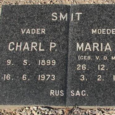 SMIT Charl P. 1899-1973 &amp; Maria Z.G. v.d. MERWE 1908-1985