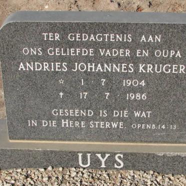 UYS Andries Johannes Kruger 1904-1986
