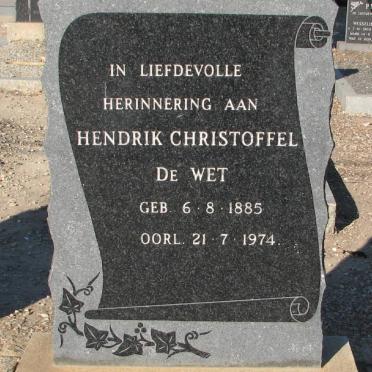 WET Hendrik Christoffel, de 1885-1974