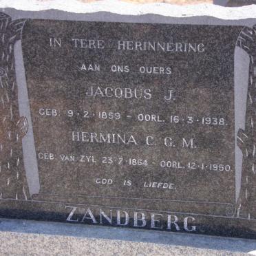 ZANDBERG Jacobus J. 1859-1938 &amp; Hermina C.G.M. VAN ZYL 1864-1950