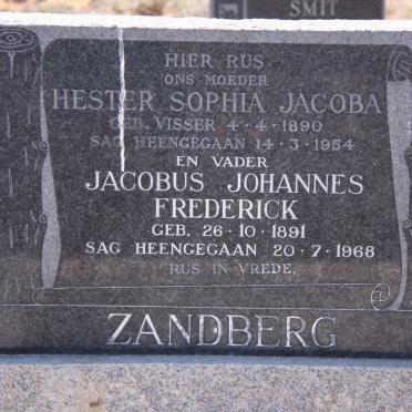 ZANDBERG Jacobus Johannes Frederick 1891-1968 &amp; Hester Sophia Jacoba VISSER 1890-1954