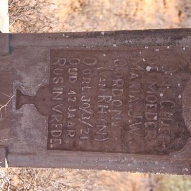 GORDON Benjamin -1930 &amp; Maria J.W. VAN RHYN -1921