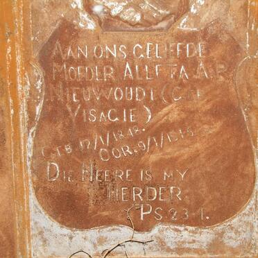 NIEUWOUDT Alleta A.R. nee VISAGIE 1848-1915