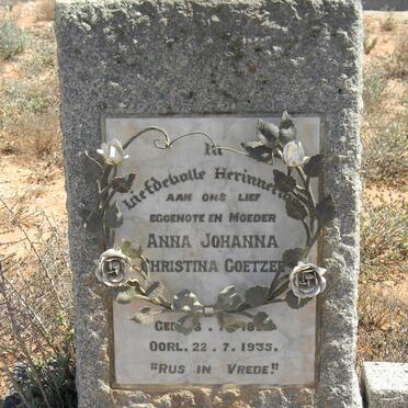 COETZEE Anna Johanna Christina 1892-1935