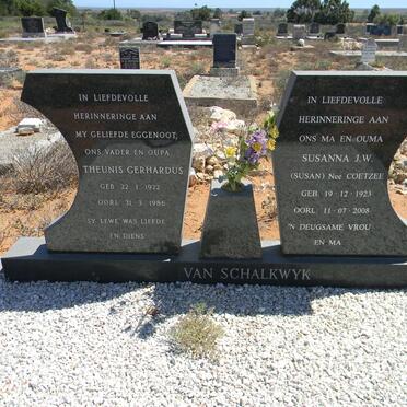 SCHALKWYK Theunis Gerhardus, van 1922-1986 &amp; Susanna J.W. COETZEE 1923-2008
