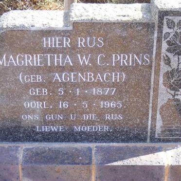 PRINS Magrietha W C nee AGENBACH 1877-1965