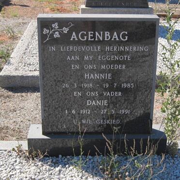 AGENBAG Danie 1912-1991 &amp; Hannie 1918-1985