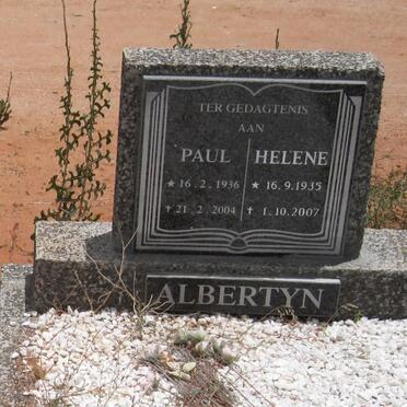 ALBERTYN Paul 1936-2004 &amp; Helene 1935-2007