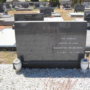 BURGER N.J.? V.D.M. ??-?? &amp; Magrietha Wilhelmina 1918-1991
