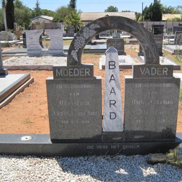 BAARD Dirk Jakobus 1938-1988 &amp; Christina Jacoba DU TOIT 1939-