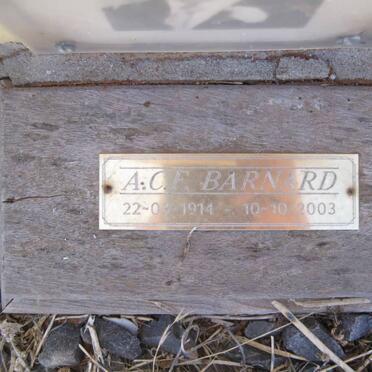 BARNARD A.C.F. 1914-2003