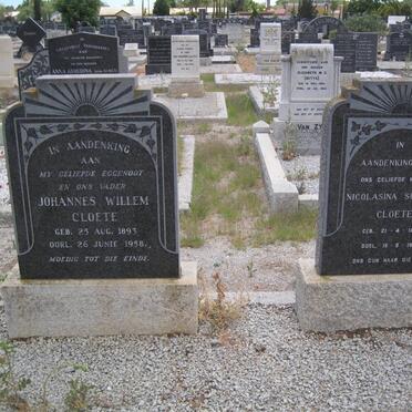 CLOETE Johannes Willem 1893-1958 &amp; Nicolasina Susanna 1894-1969