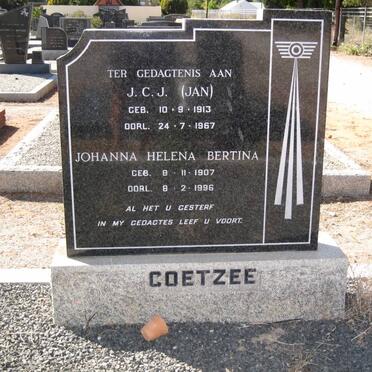 COETZEE J.C.J. 1913-1967 &amp; Johanna Helena Bertina 1907-1996
