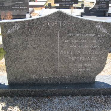 COETZEE Aletta Jacoba nee DIPPENAAR 1938-1986