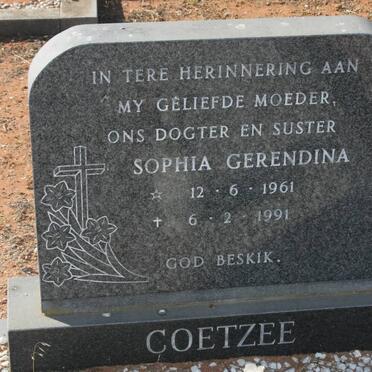 COETZEE Sophia Gerendina 1961-1991
