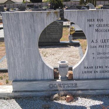 COETZEE A.S. nee PRETORIUS 1906-1985