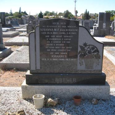 DREYER Johannes 1892-1970 &amp; Susanna M.F. ROSSOUW 1890-1967