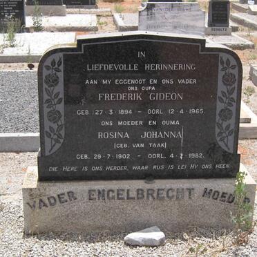 ENGELBRECHT Frederik Gideon 1894-1965 &amp; Rosina Johanna VAN TAAK 1902-1982
