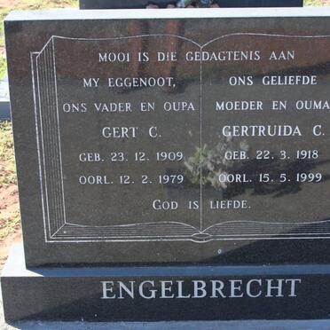 ENGELBRECHT Gert C. 1909-1979 &amp; Gertruida C. 1918-1999