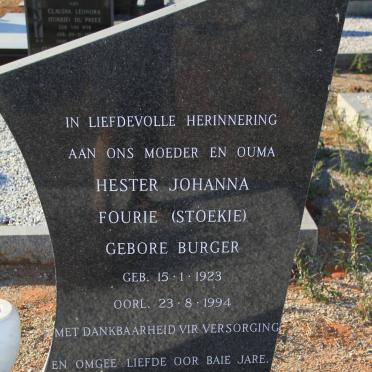 FOURIE Andries Johannes Mattheus 1912-1975 &amp; Hester Johanna BURGER 1923-1994